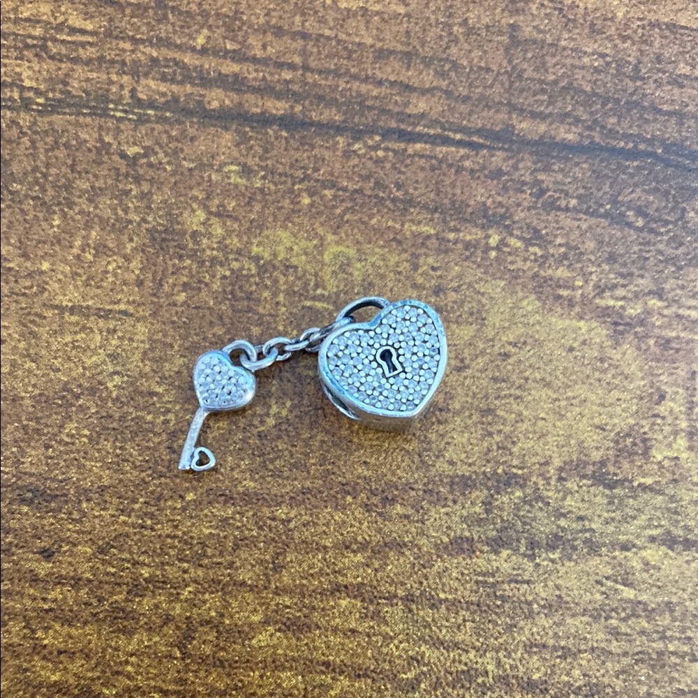 Pandora Jewelry RETIRED Heart Lock of Love Key Charm DISCONTINUED